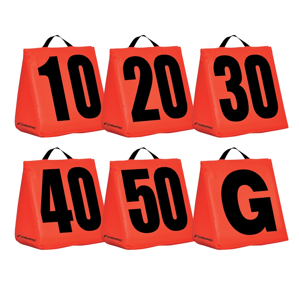 Solid Weighted Football Yard Markers (Set)
