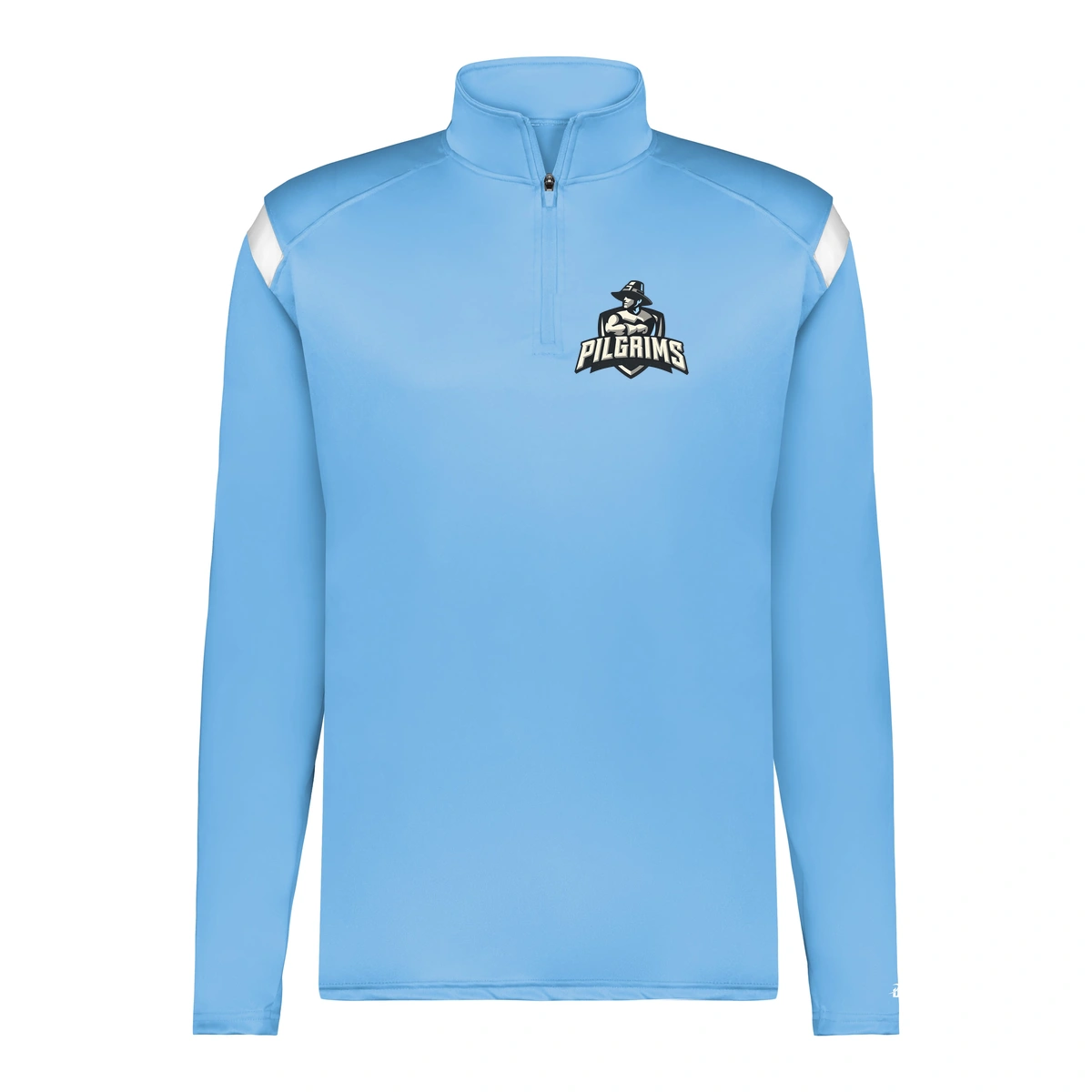New Plymouth HS On the Rise 1/4 Zip — Columbia Blue / White