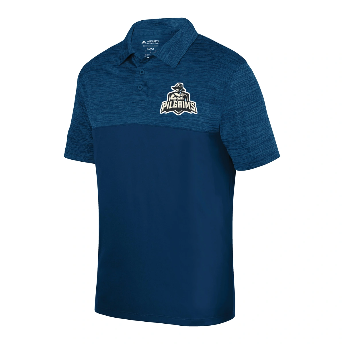 New Plymouth HS Shadow Tonal Heather Polo — Navy