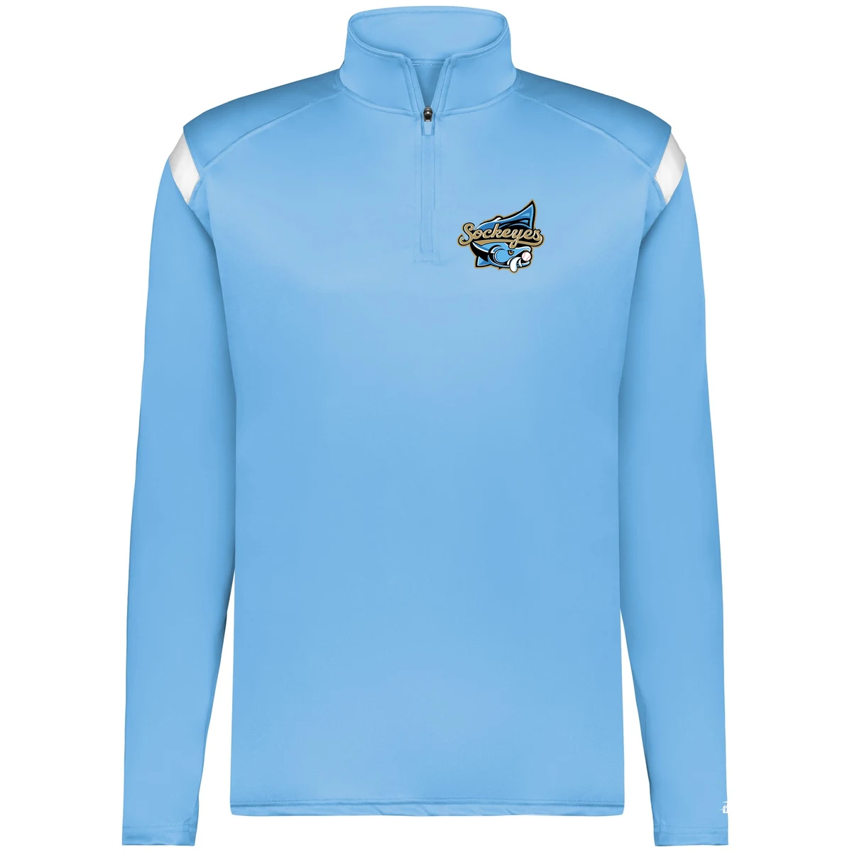 Sockeyes On the Rise 1/4 Zip — Columbia Blue / White