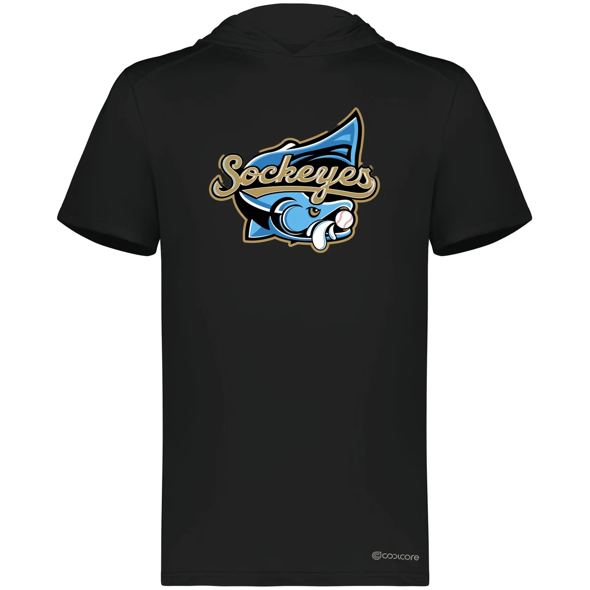 Sockeyes Short Sleeve Hoodie — Black