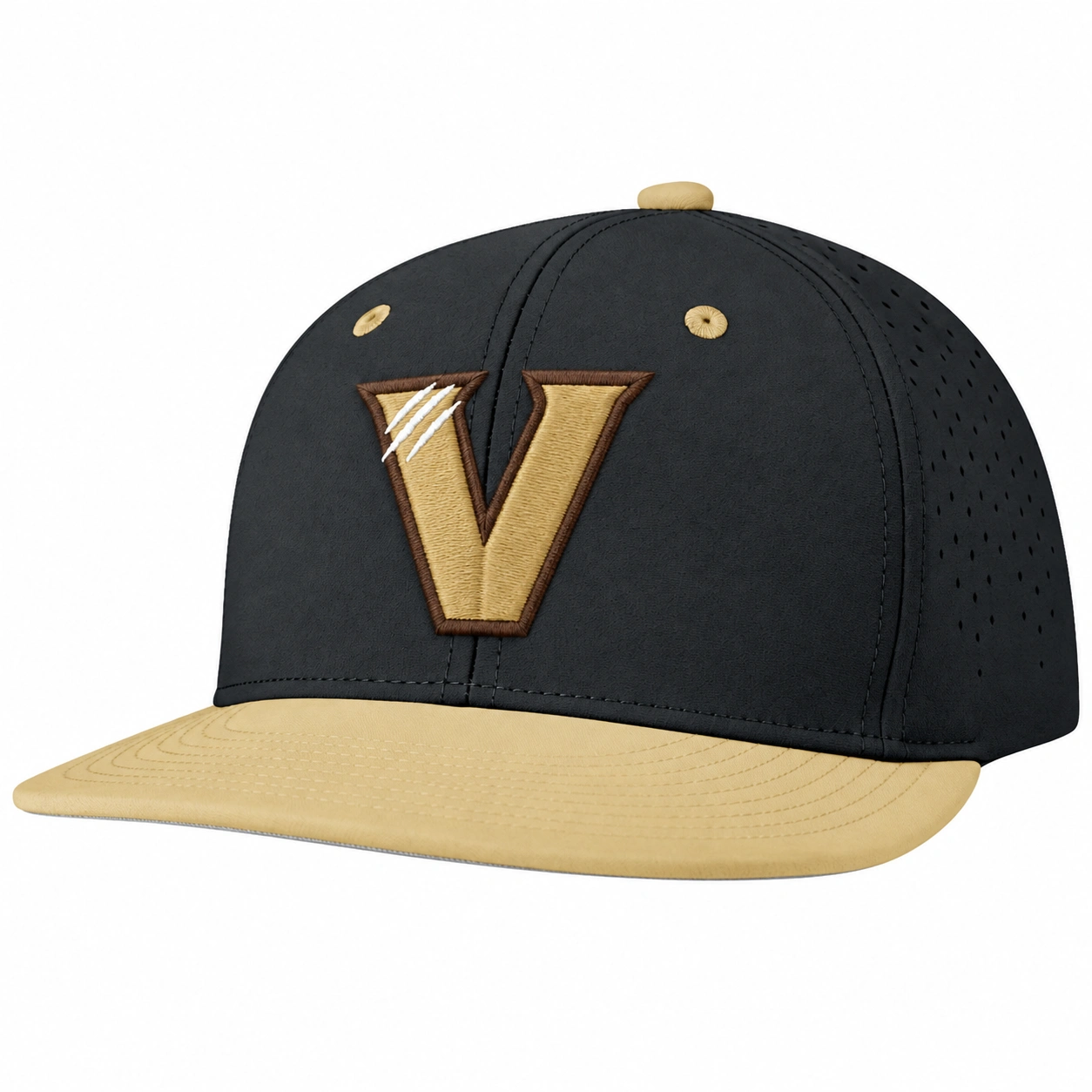 Vallivue Snapback Cap — Black / Vegas Gold