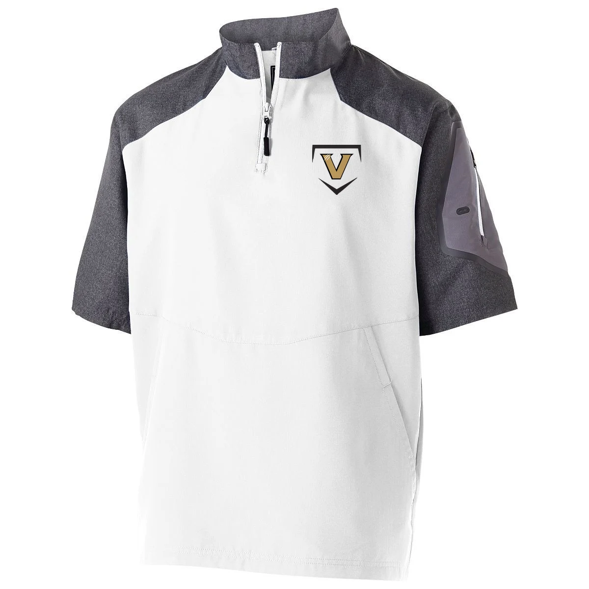 Vallivue Raider Short Sleeve Pullover — Carbon / White